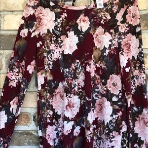 Peek a boo Top Floral with Leopard Trim